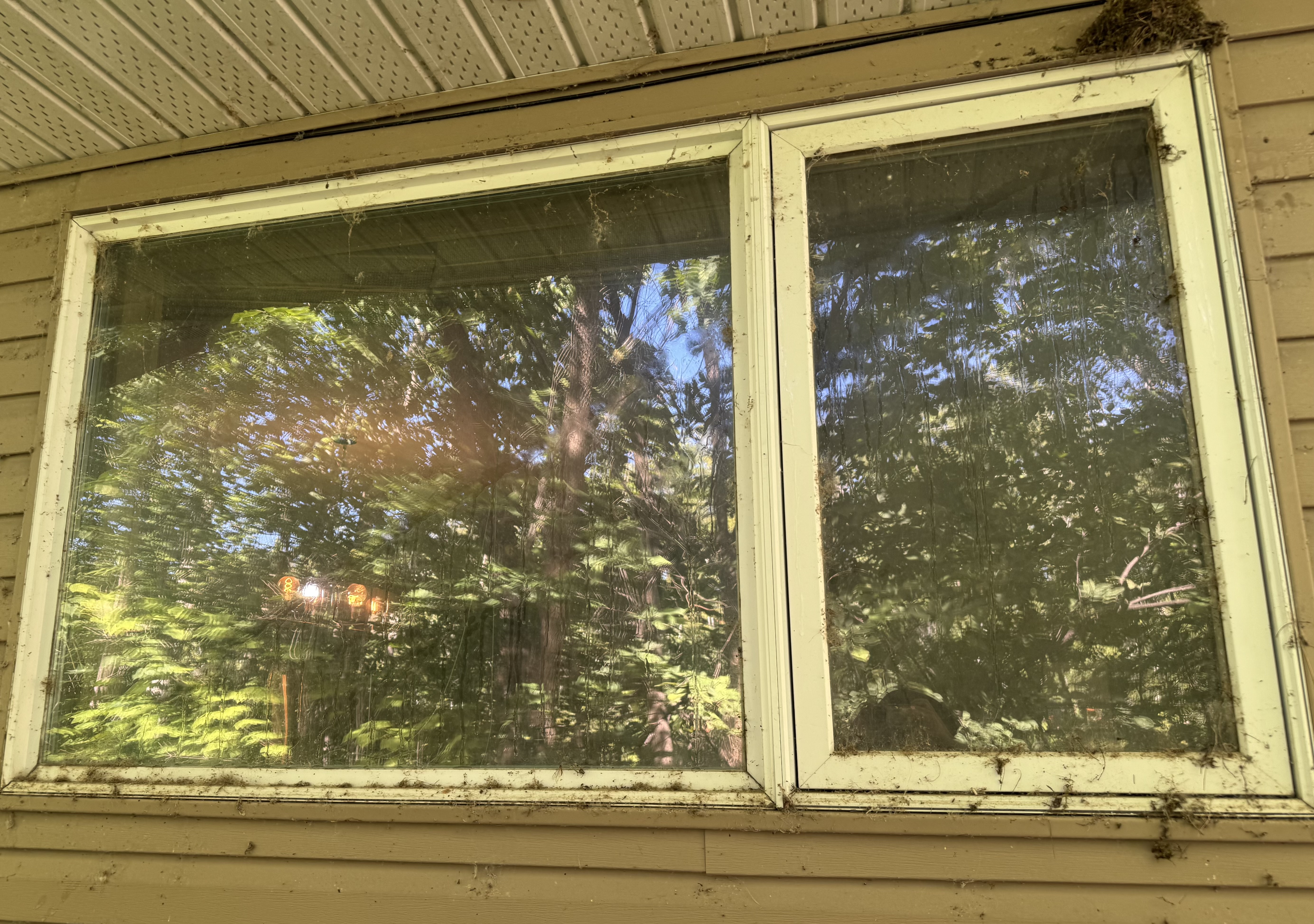 Patio glass before washing
